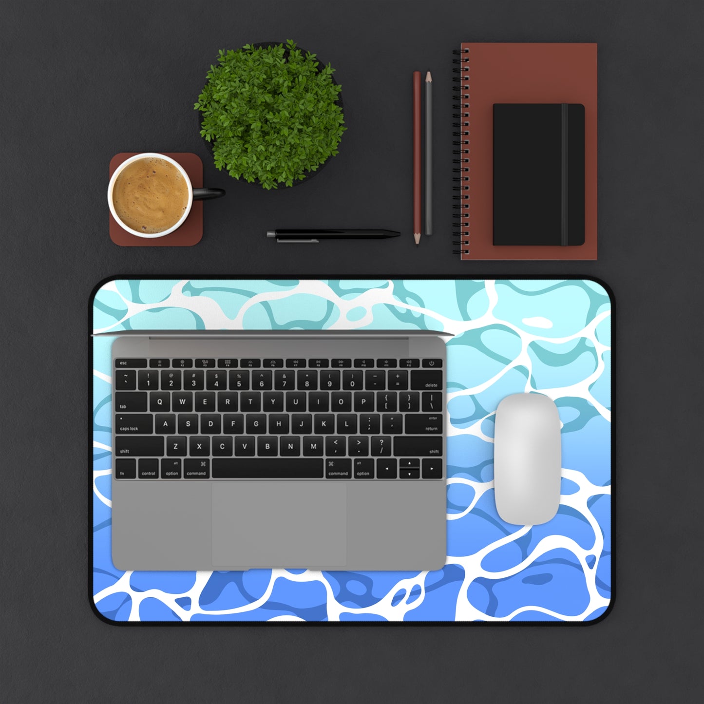 gradient ocean wave deskmat