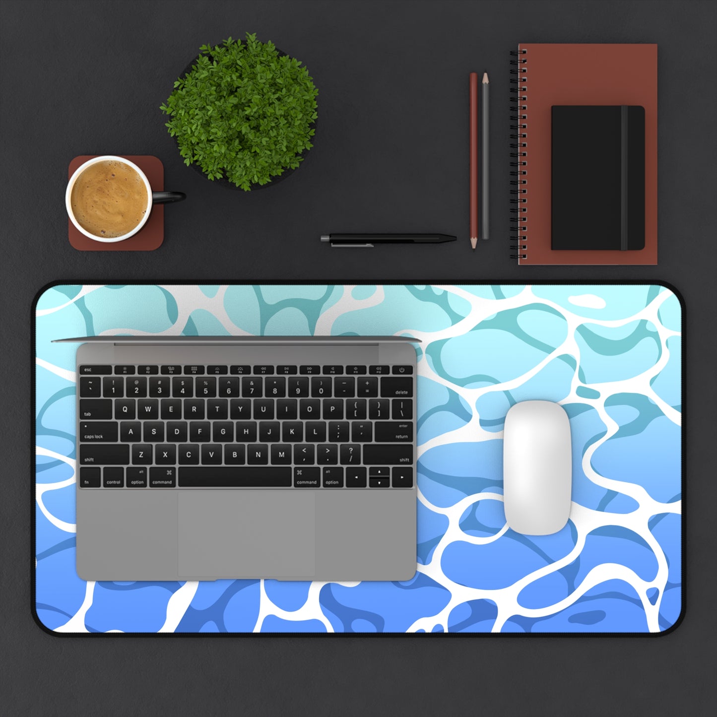 gradient ocean wave deskmat