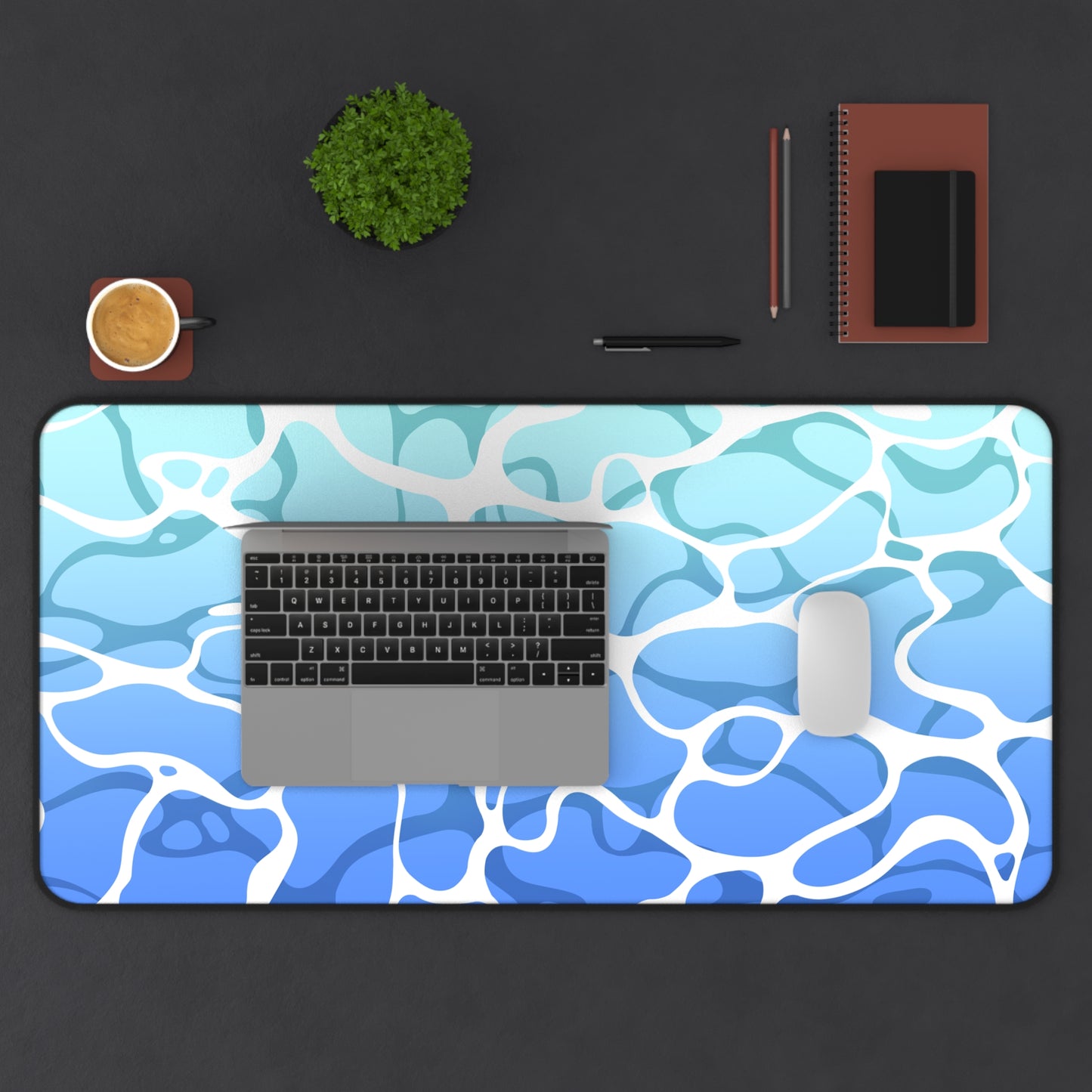 gradient ocean wave deskmat