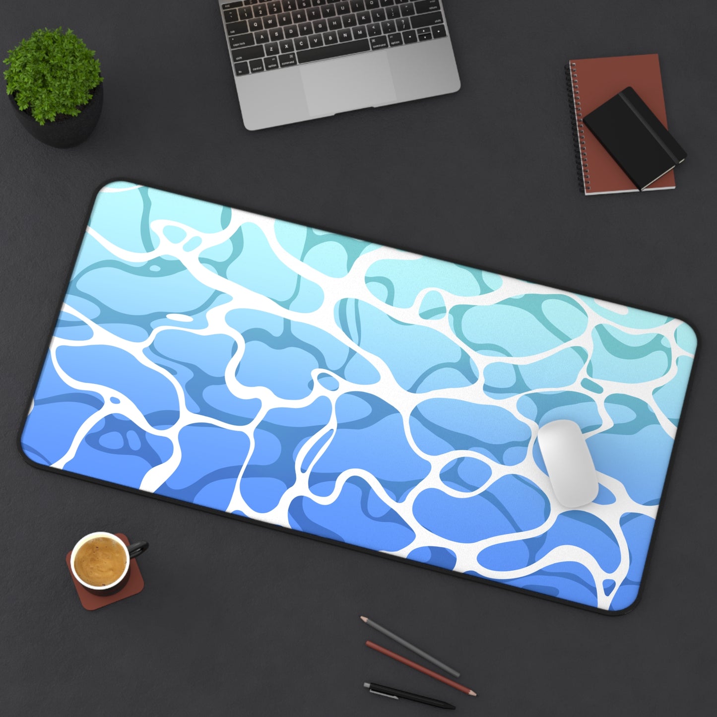 gradient ocean wave deskmat